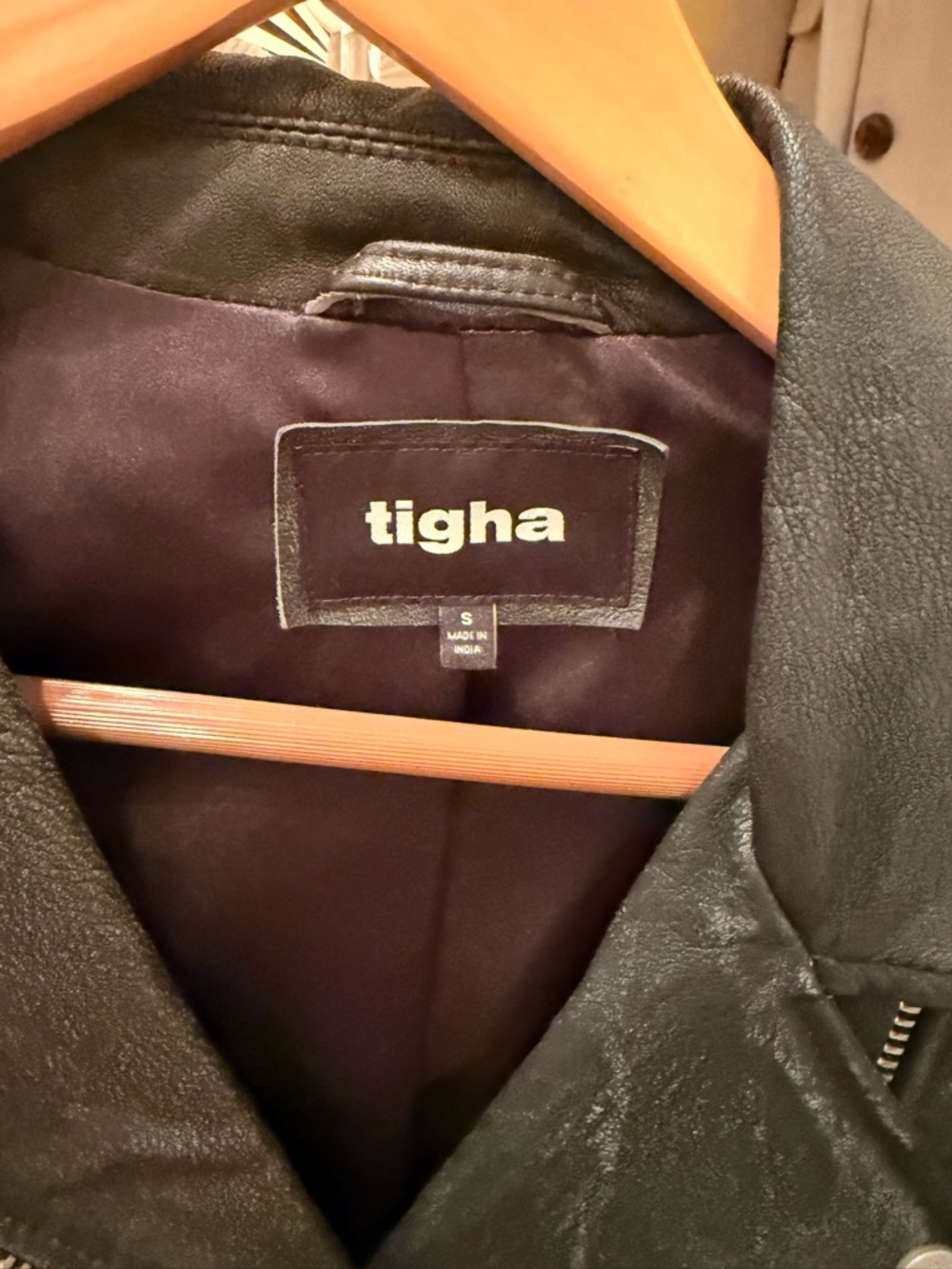 Tigha Women's Black Distressed Moto Jacket - Picture 2 of 4